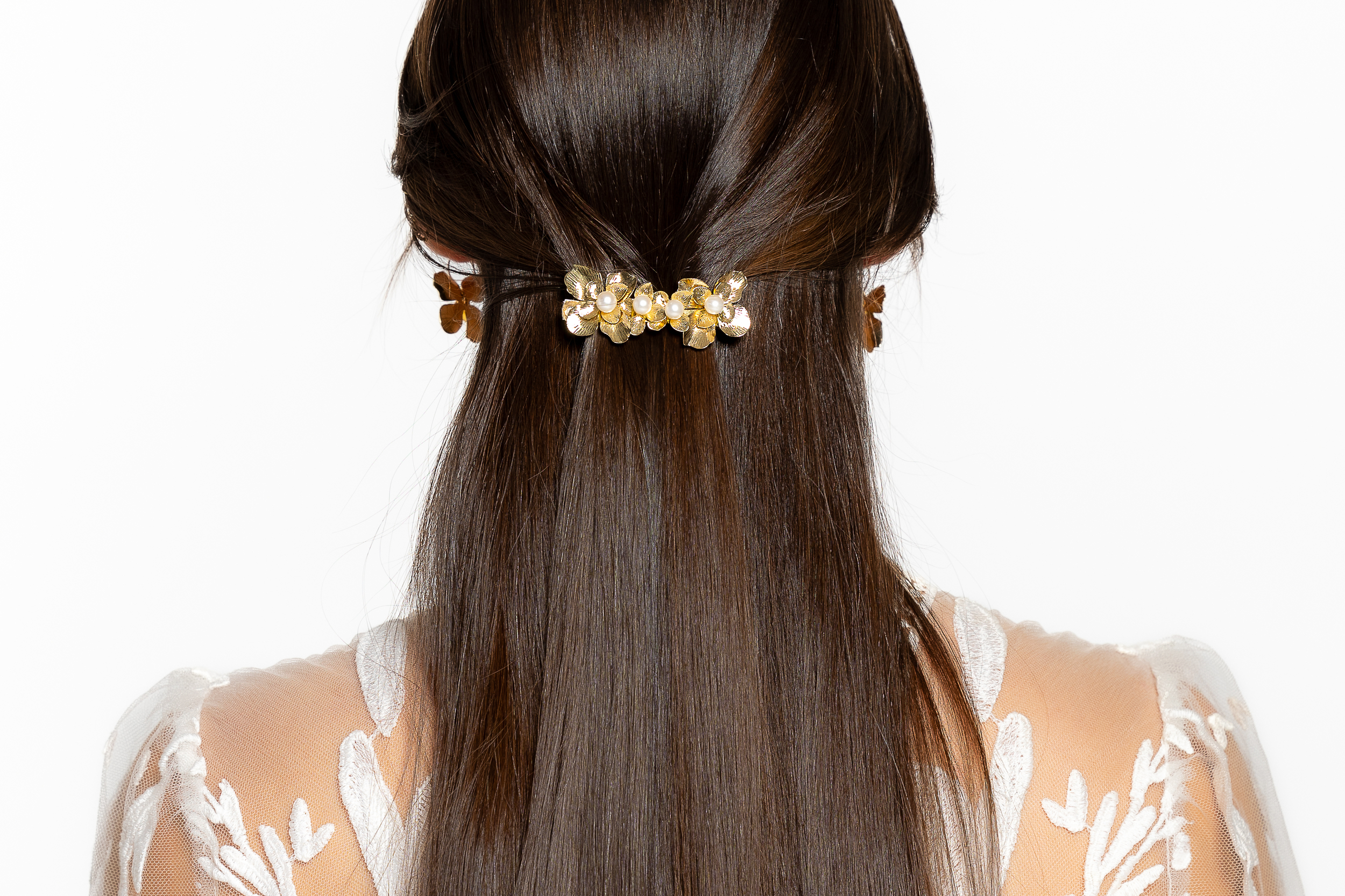 Barrette de mariage chic et raffinée ornée de perles naturelles | Barrette de mariage chic et raffinée ornée de perles naturelles  EMMA| MomZelle Bijoux MMC281