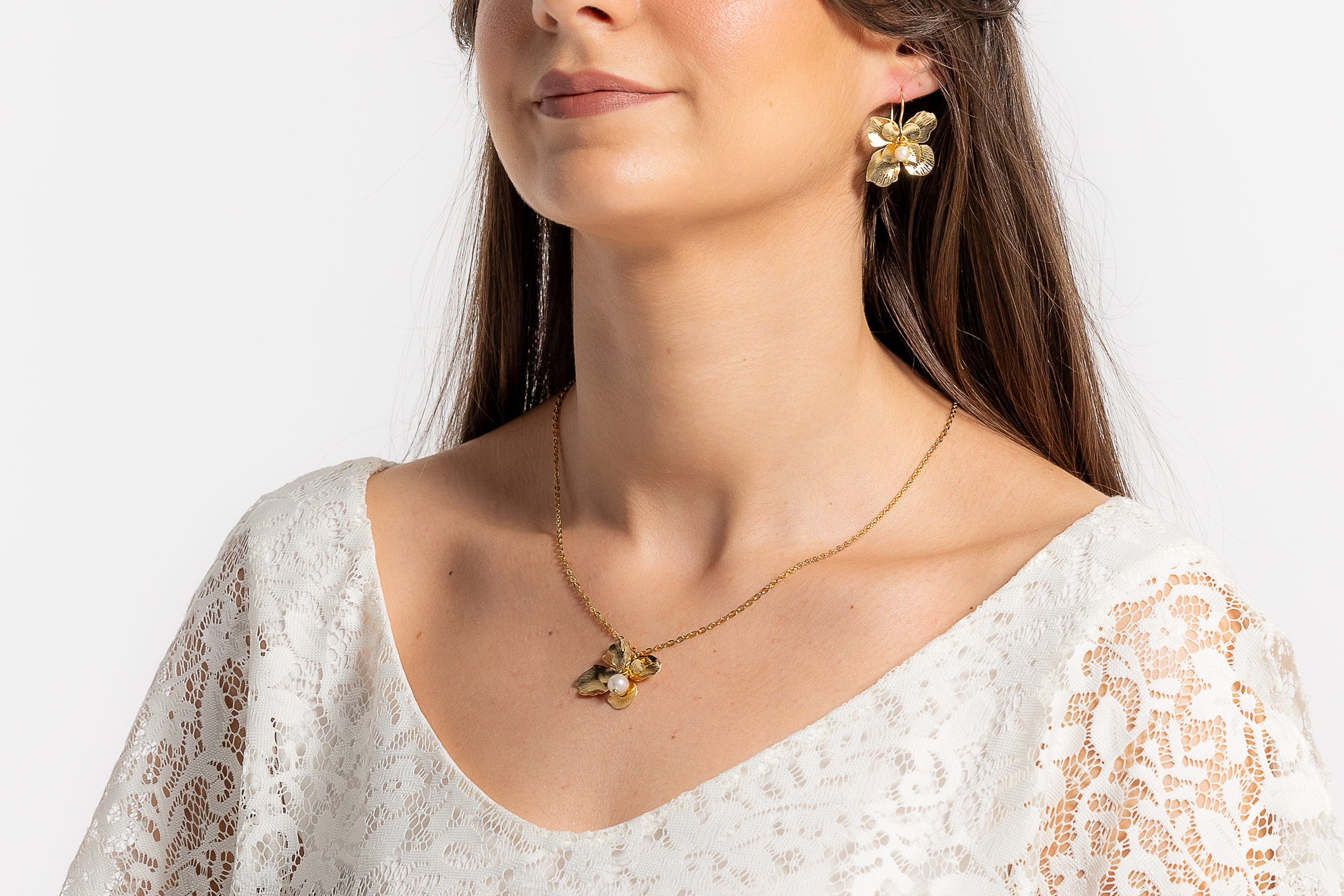 Boucles doreilles de mariage dorées | Boucles doreilles de mariage dorées BRUNA| MomZellle Bijoux MMC282