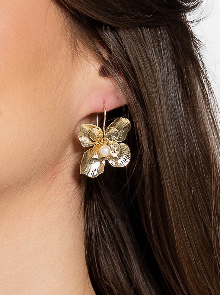 Boucles doreilles de mariage dorées | Boucles doreilles de mariage dorées BRUNA| MomZellle Bijoux MMC282