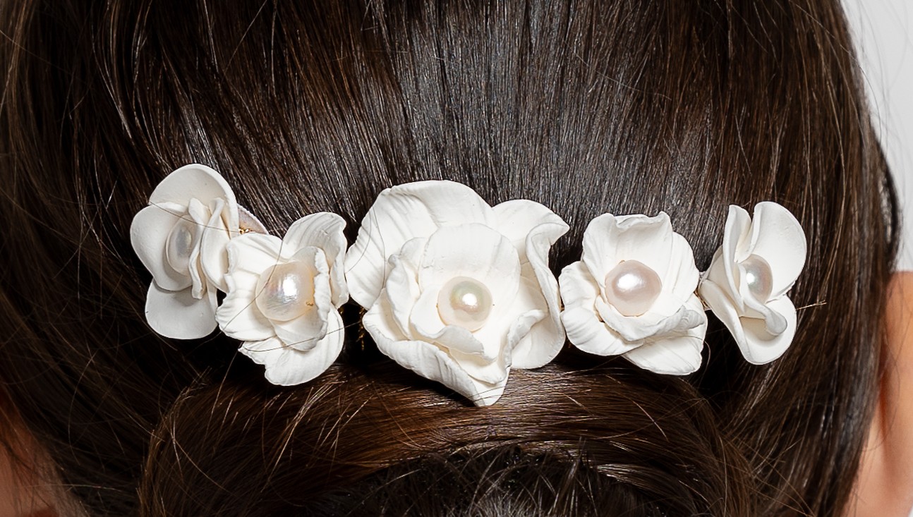 Peigne à cheveux en porcelaine | Peigne à cheveux en porcelaine THEOLINE| MomZelle Bijoux MMC340