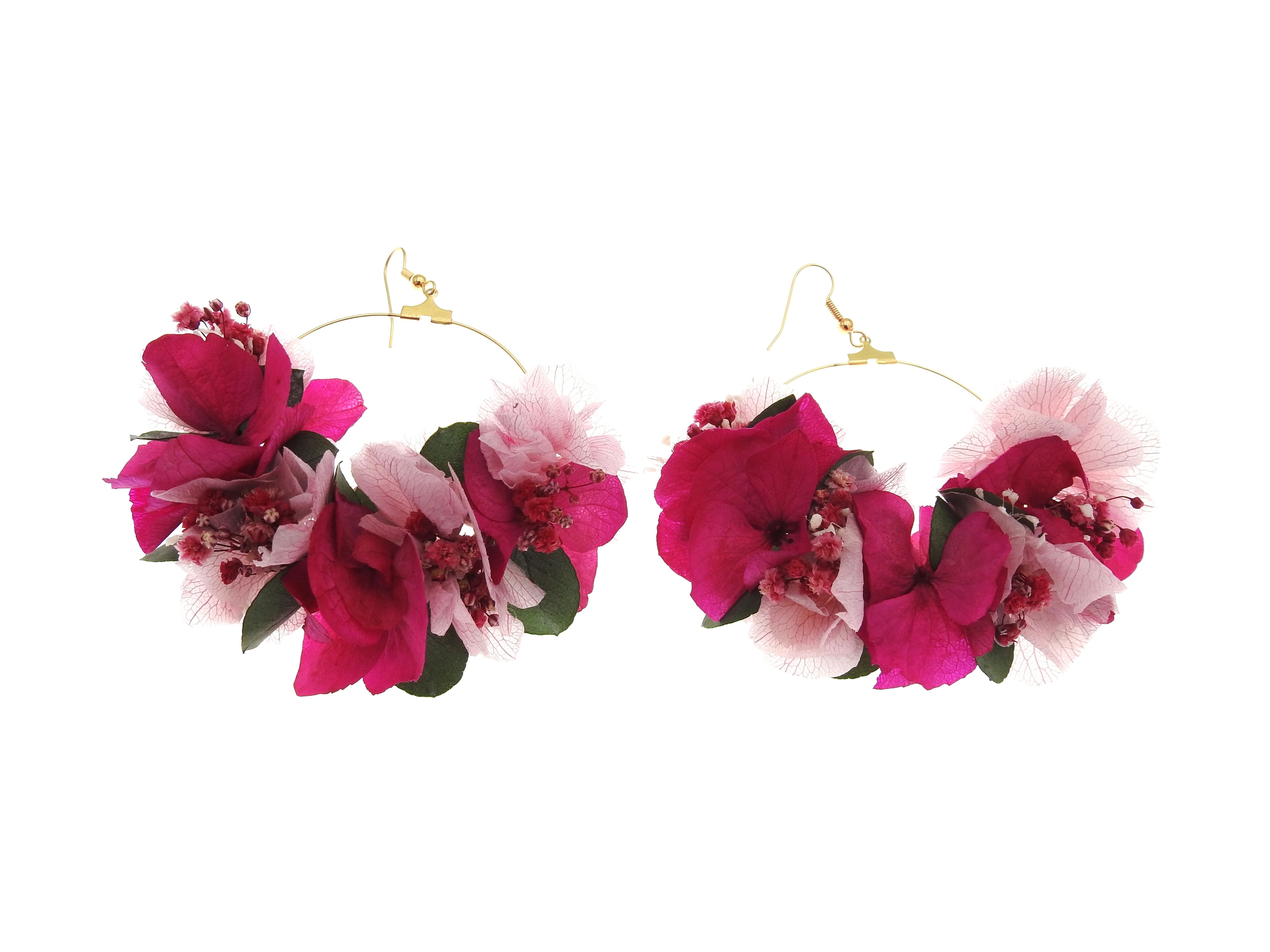 Boucles d'oreilles fleurs stabilisées aux accents champêtres YARA