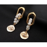 Boucles d’oreilles dorées JULIA avec pierres fines by Mom’ZelleMM C058 2