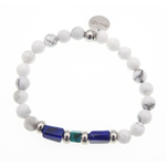 Bracelet CLAVEL MomZelle orné de pierres fines en lapis-lazuli, howlite blanche et turquoise MMC124 (1)