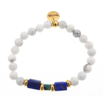 Bracelet CLAVEL MomZelle orné de pierres fines en lapis-lazuli, howlite blanche et turquoiseMMC124 (4)
