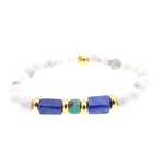 Bracelet CLAVEL MomZelle orné de pierres fines en lapis-lazuli, howlite blanche et turquoise MMC124 (3)
