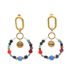 Boucles d’oreilles ALEGRIA « Energie et Vitalité » avec pierres fines et perles dorées MMC129(1)