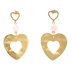 Boucles d’oreilles CORAZON ornées de pierres fines en quartz rose | MomZelle Bijoux | MMC144