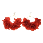 Boucles doerilles dorées SEVILLA fleurs dhortensia rouge stabilisées | MomZelle bijoux | MMC186