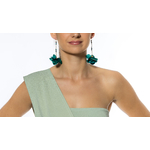 Boucles d'oreilles de mariage ornées de fleurs d'hortensia stabilisées bleues/verts | Boucles d'oreilles en fleurs stabilisées Azulejo | MomZelle Bijoux | MMC219