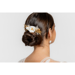 Peigne doré fleuri aux accents bucoliques | Peigne fleuri FELICIA aux accents bucoliques| Mom'Zelle Bijoux MMC321