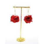 Boucles doreilles fleurs stabilisées rouges | Boucles doreilles fleurs stabilisées rouges MAR| MomZelle Bijoux MMC315