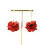 Boucles doreilles fleurs stabilisées rouges | Boucles doreilles fleurs stabilisées rouges MAR| MomZelle Bijoux MMC315