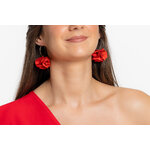 Boucles d'oreilles fleurs stabilisées rouges | Boucles d'oreilles fleurs stabilisées rouges MAR| Mom'Zelle Bijoux MMC315
