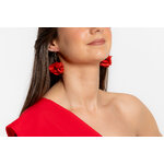 Boucles doreilles fleurs stabilisées rouges | Boucles doreilles fleurs stabilisées rouges MAR| MomZelle Bijoux MMC315