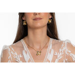 Boucles d'oreilles de mariage dorées | Boucles d'oreilles de mariage dorées BRUNA| Mom'Zellle Bijoux MMC282