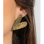 Boucles doreilles en forme de coeur martelé | Boucles doreilles en forme de coeur martelé LEONIE| MomZelle Bijoux MMC328