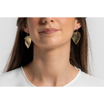 Boucles d'oreillles en forme de coeur martelé | Boucles d'oreillles en forme de coeur martelé CELESTE| Mom'Zelle Bijoux MMC329