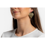 Boucles doreillles en forme de coeur martelé | Boucles doreillles en forme de coeur martelé CELESTE| MomZelle Bijoux MMC329