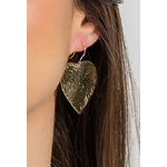 Boucles doreillles en forme de coeur martelé | Boucles doreillles en forme de coeur martelé CELESTE| MomZelle Bijoux MMC329
