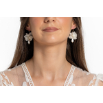 Boucles d'oreilles fleurs stabilisées et porcelaine | Boucles d'oreilles fleurs stabilisées et porcelaine MAUD| Mom'Zelle Bijoux MMC331