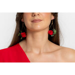 Boucles doreilles roses rouges stabilisées | Boucles doreilles roses rouges stabilisées LUNELLE| MomZelle Bijoux MMC335
