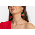 Boucles doreilles roses rouges stabilisées | Boucles doreilles roses rouges stabilisées LUNELLE| MomZelle Bijoux MMC335