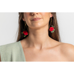 Boucles doreilles roses rouges stabilisées | Boucles doreilles roses rouges stabilisées LUNELLE| MomZelle Bijoux MMC335
