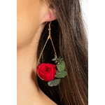 Boucles doreilles roses rouges stabilisées | Boucles doreilles roses rouges stabilisées LUNELLE| MomZelle Bijoux MMC335
