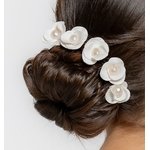 Lot de 3 pics à cheveux fleur en porcelaine | Lot de 3 pics à cheveux fleur en porcelaine JOSEPHINE| MomZelle Bijoux MMC336