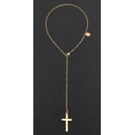 Collier chapelet pour femme CLARA avec sa croix dorée by Mom’Zelle MC032