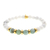 Bracelet AZUCENA en pierres fine en émeraude, howlite blanche et perles dorées (3)