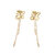 Boucles d'oreilles fleurs dorées de mariage ornées de perles | Boucles d'oreilles fleurs mariage RAQUEL |  MomZelle Bijoux | MMC283