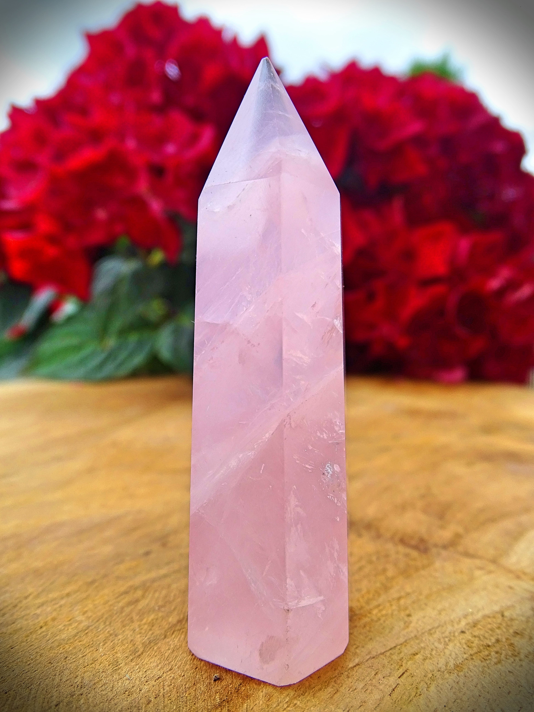 Pointe quartz rose - quartz - lithothérapie - cristaux - pierres