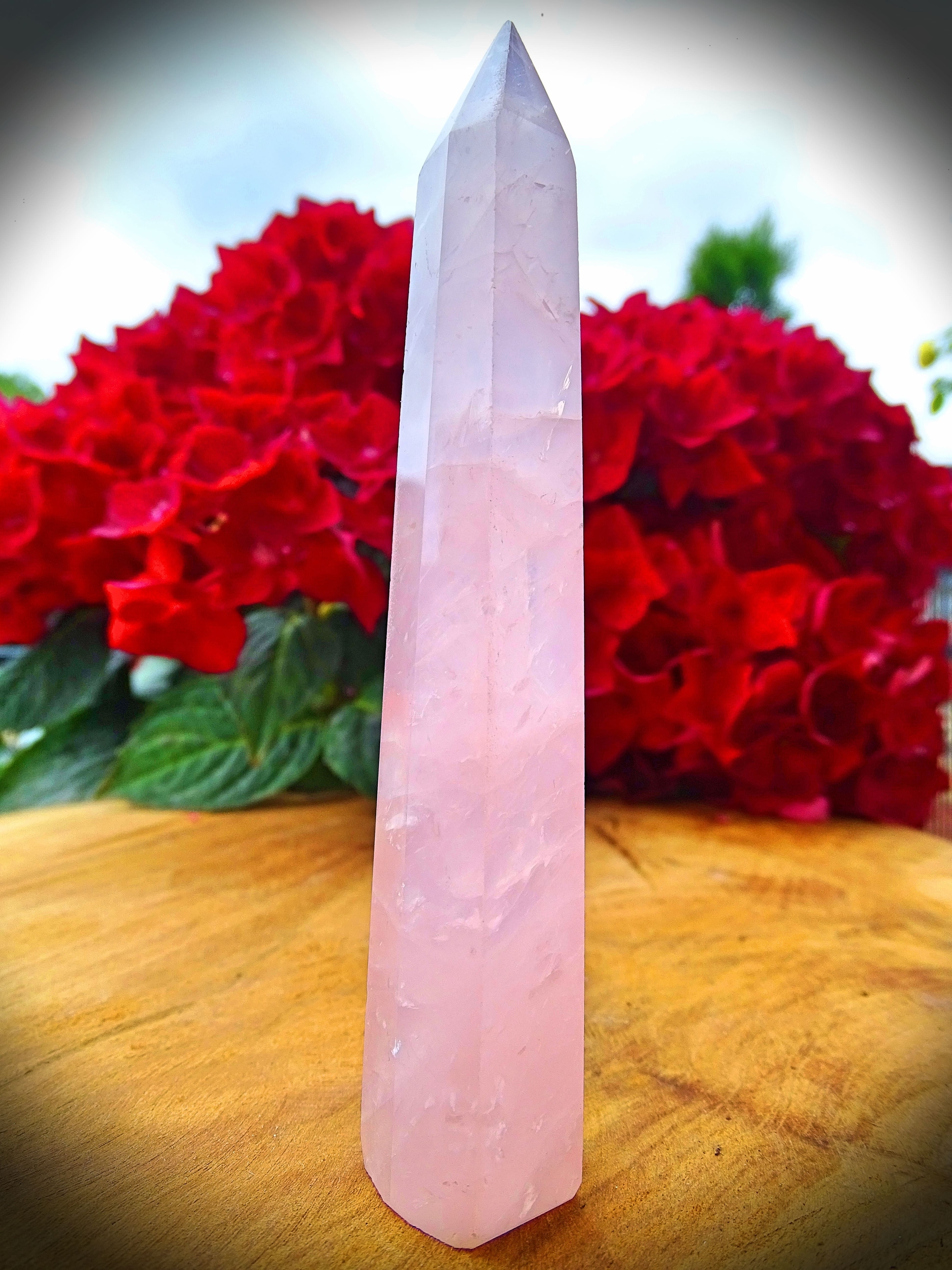 Pointe quartz rose - quartz - lithothérapie - cristaux - pierres