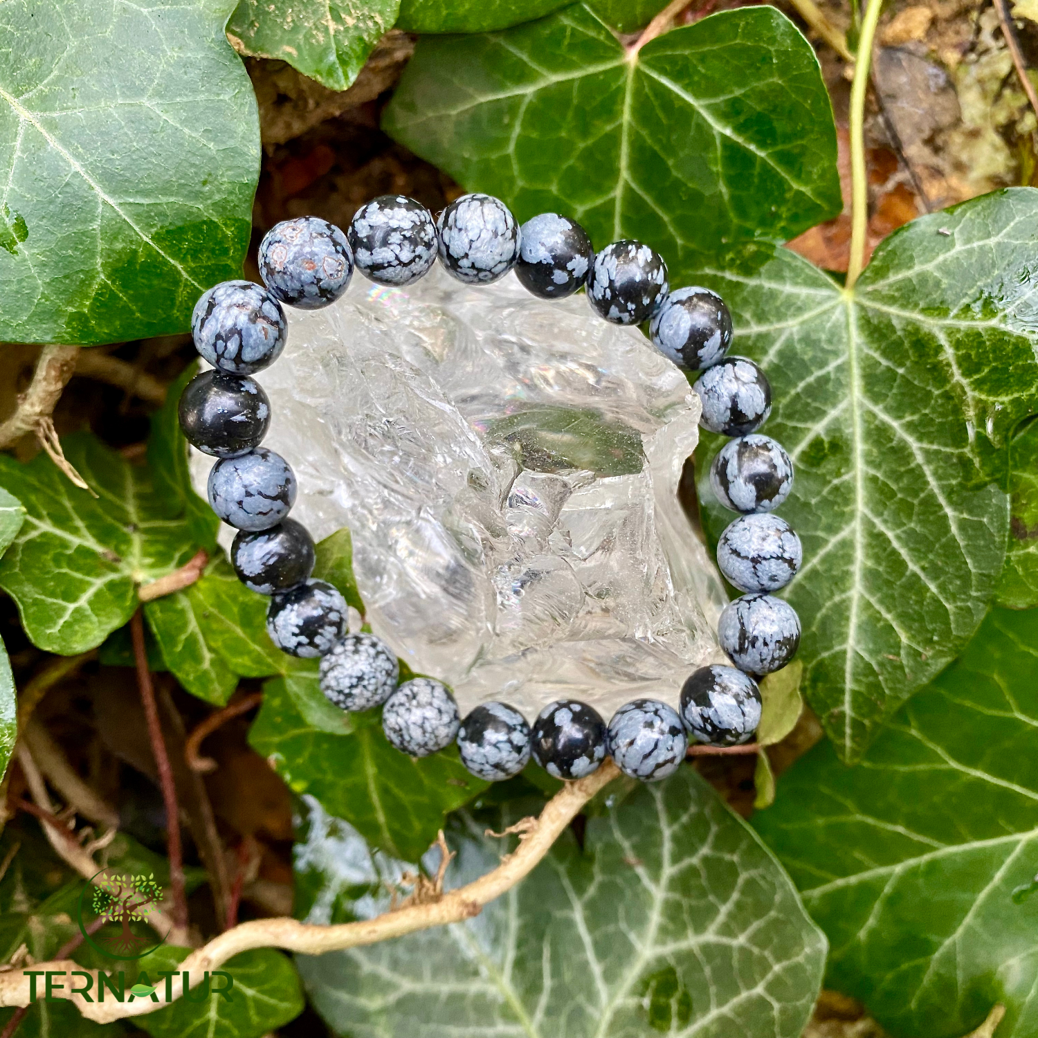 Bracelet Obsidienne Flocon de Neige