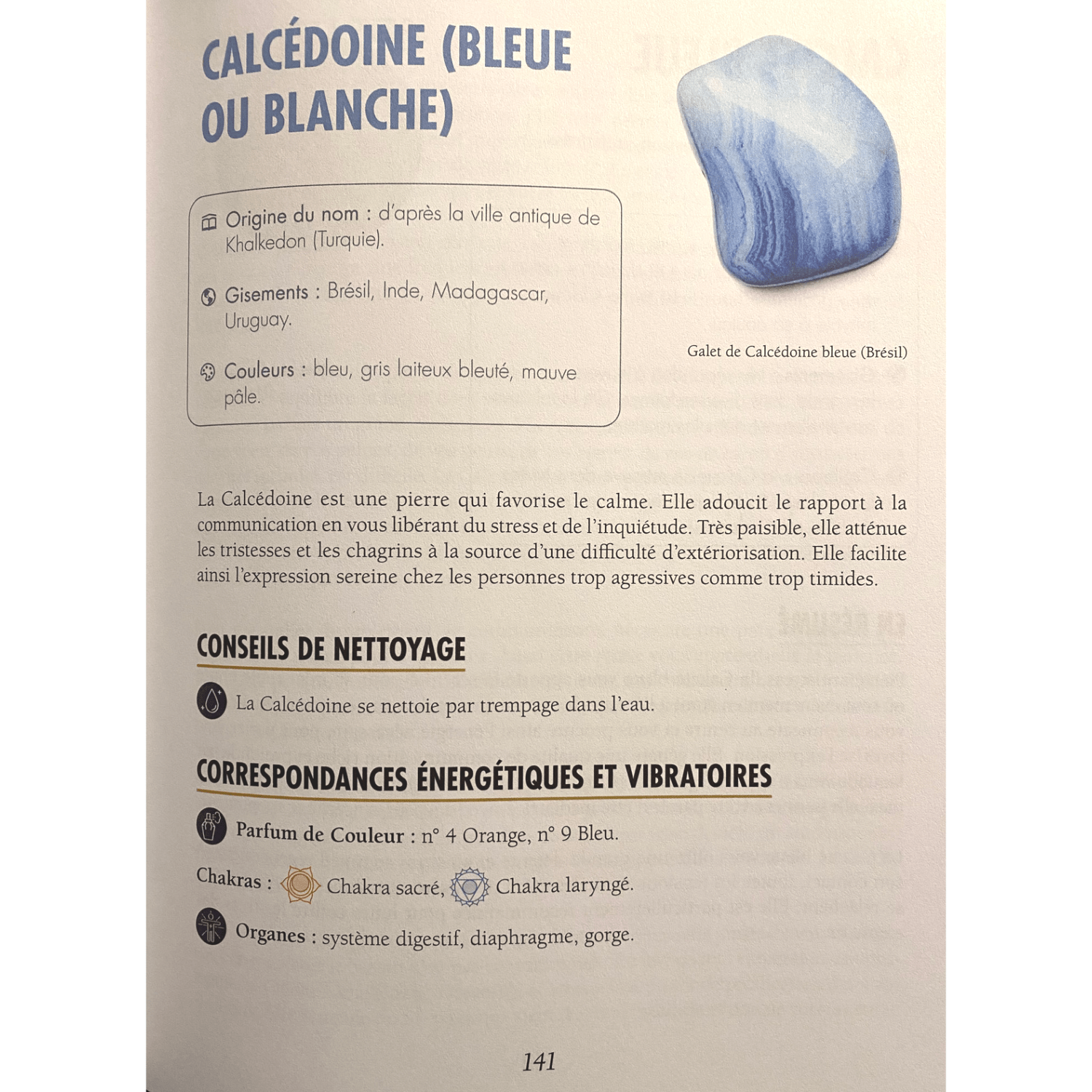 bible des pierres et cristaux caldédoine bleue