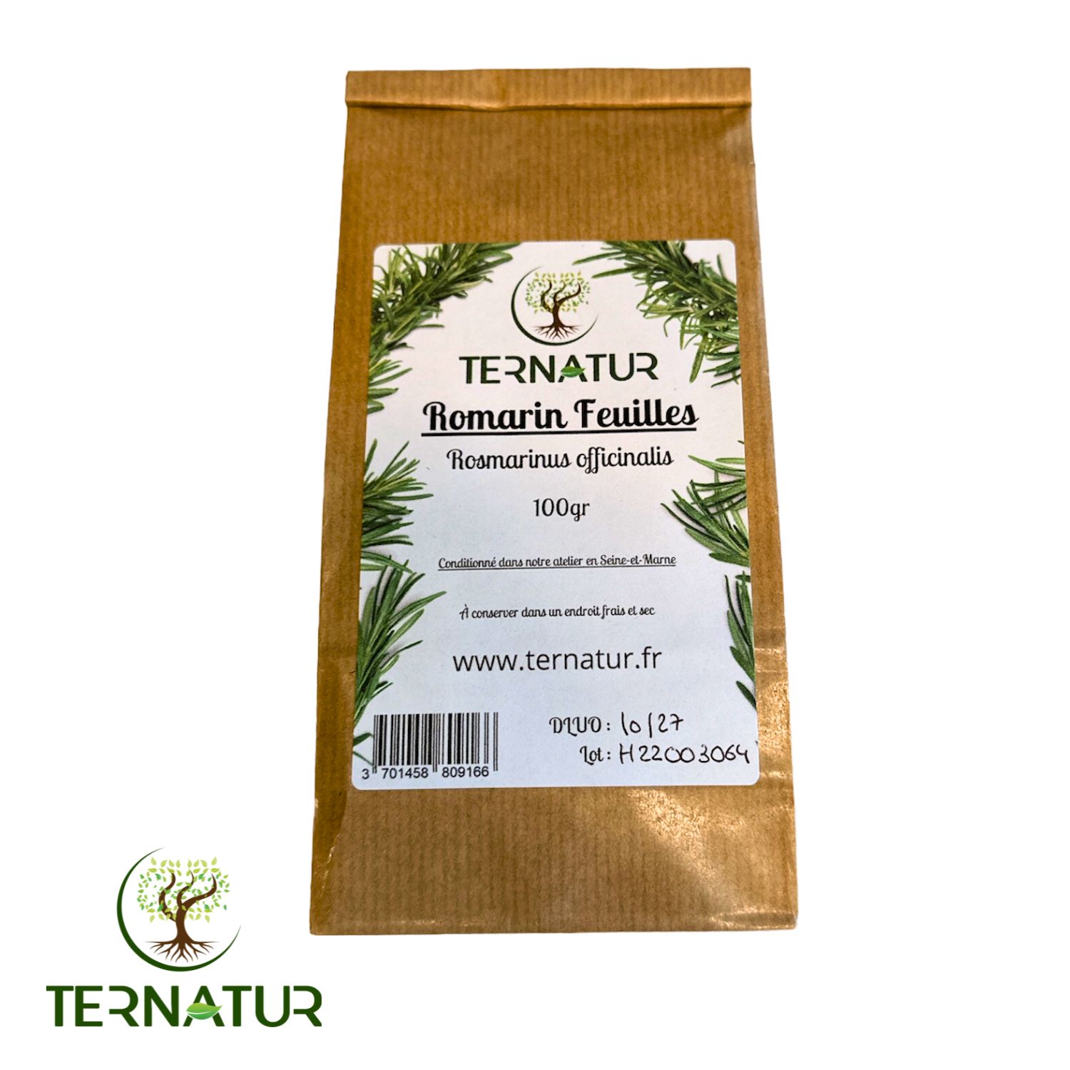 Romarin France - Feuille 100g - Rosmarinus officinalis - Plantes  Médicinales Bio - Tisanes de plantes/Plantes Médicinales - TERNATUR