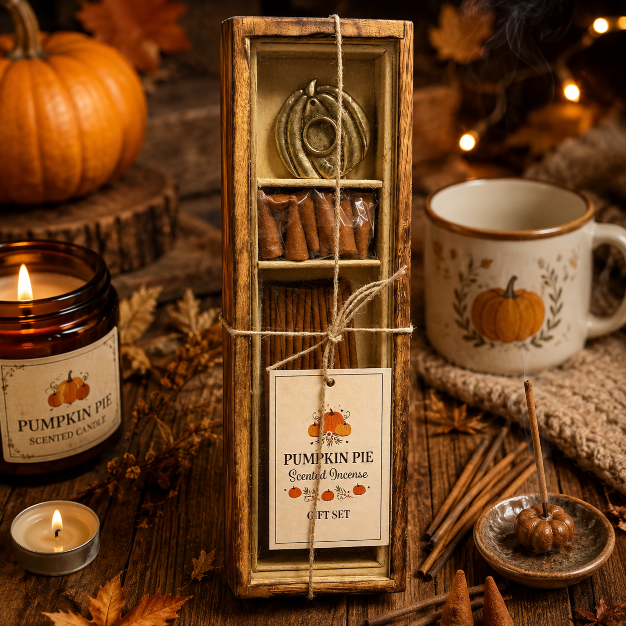 coffret-encens-citrouille-pumpkin-pie-spice-halloween-harvest-cones-batonnet