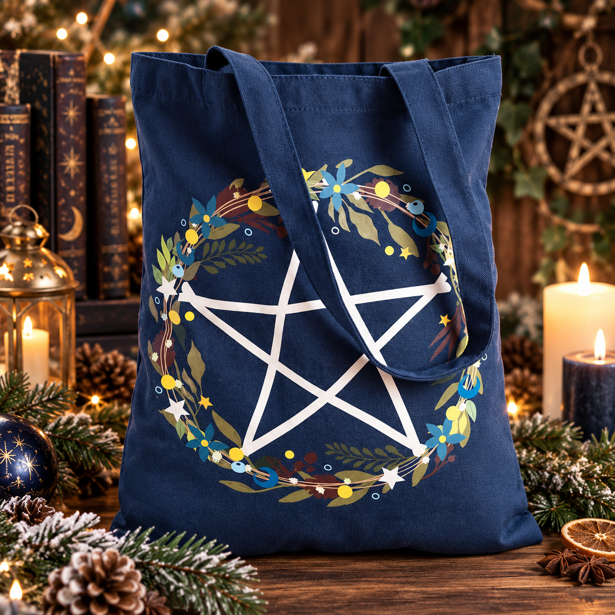 Sac enchanté au pentagramme hivernal