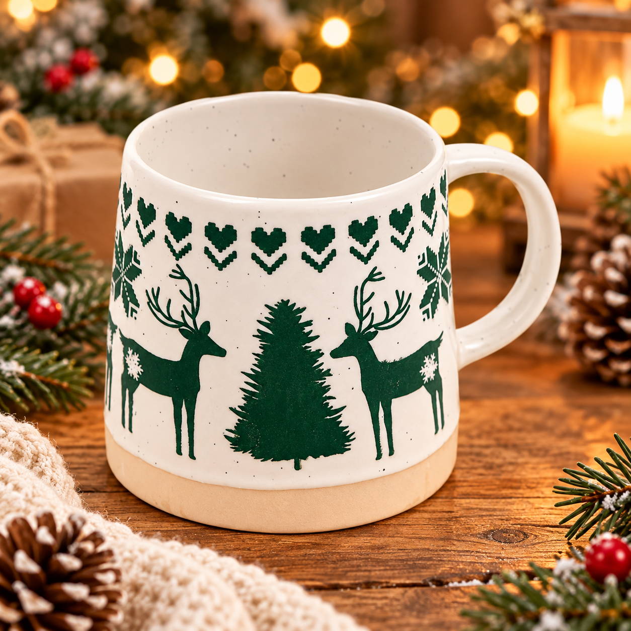 Mug de Noël au coin du feu