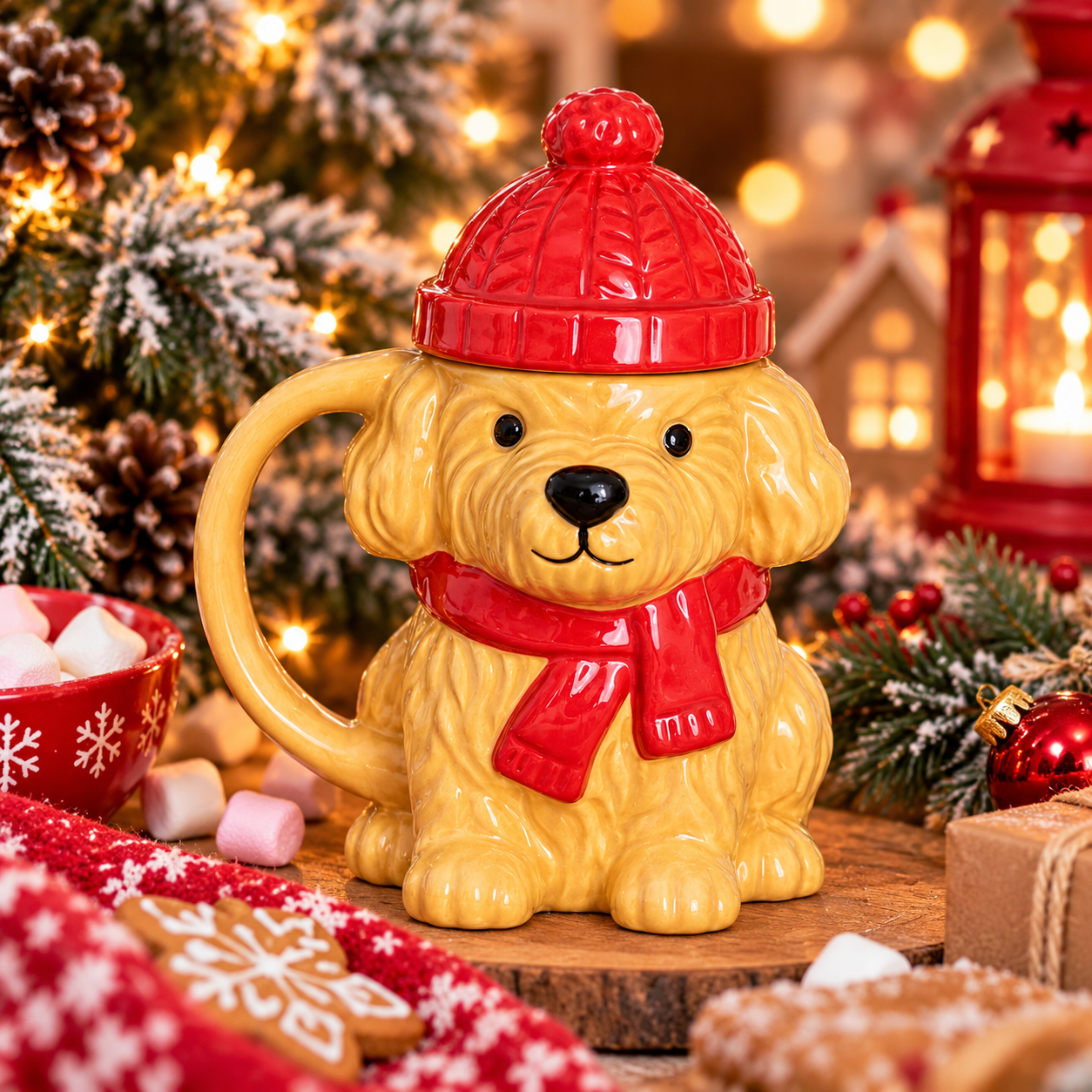Mug chien en fête de Noël