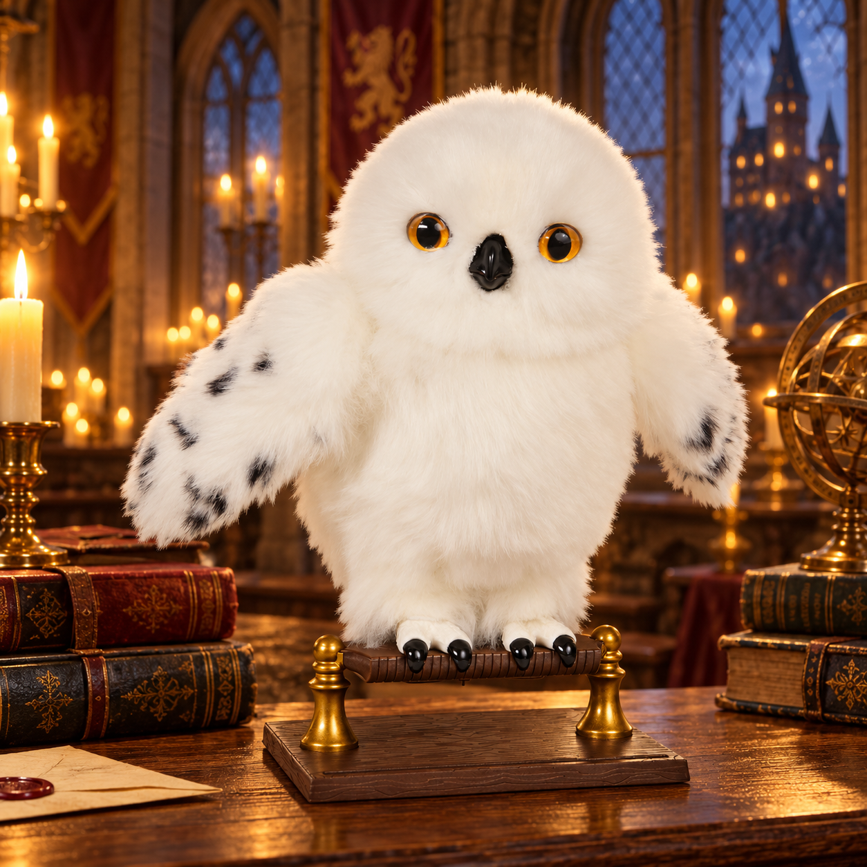 Hibou des neiges dans la grande salle magique