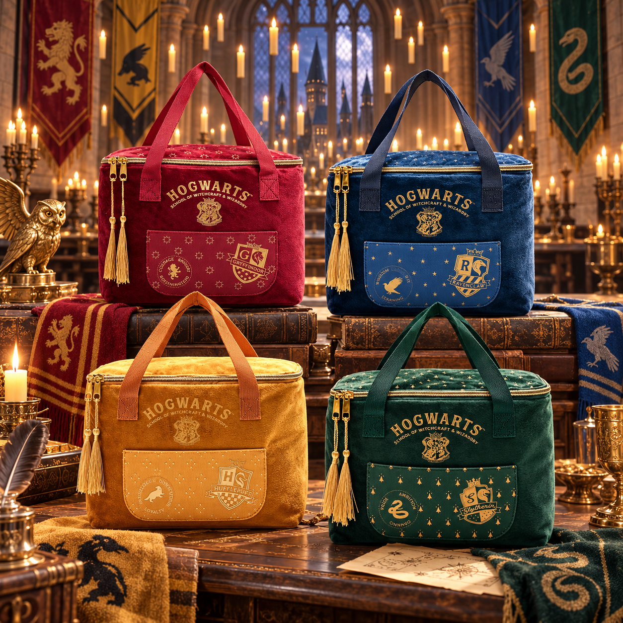 Sacs des maisons à Poudlard lumineuses