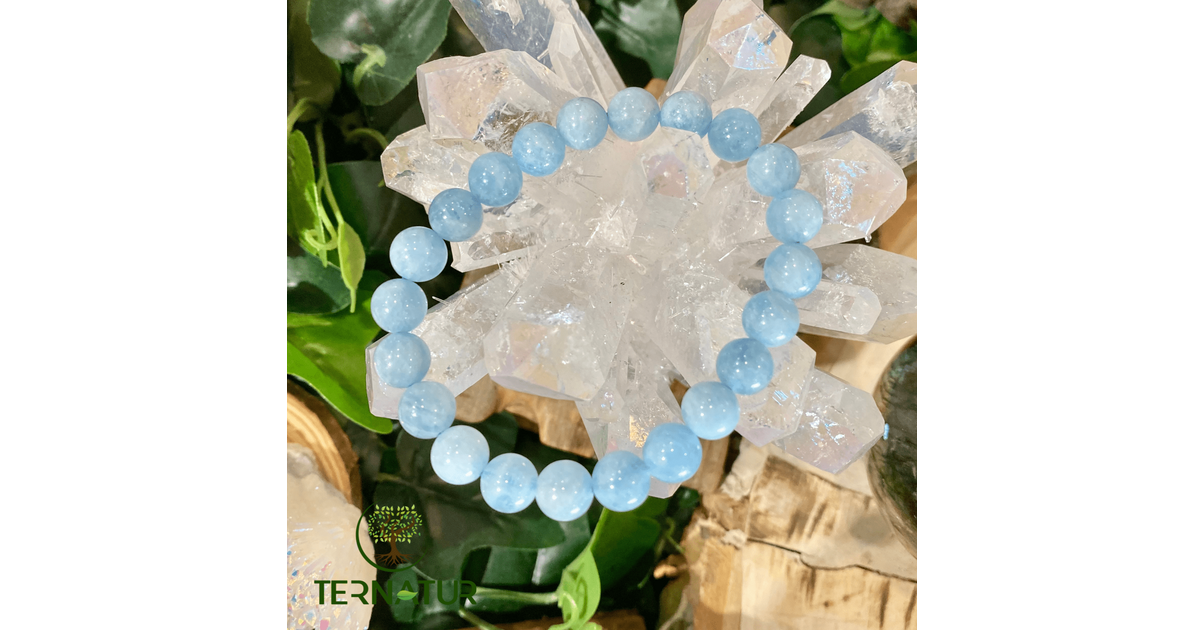 Bracelet Pierres Naturelles 8mm – Aigue-Marine, Apatite, Angélite, Turquoise – Neuf