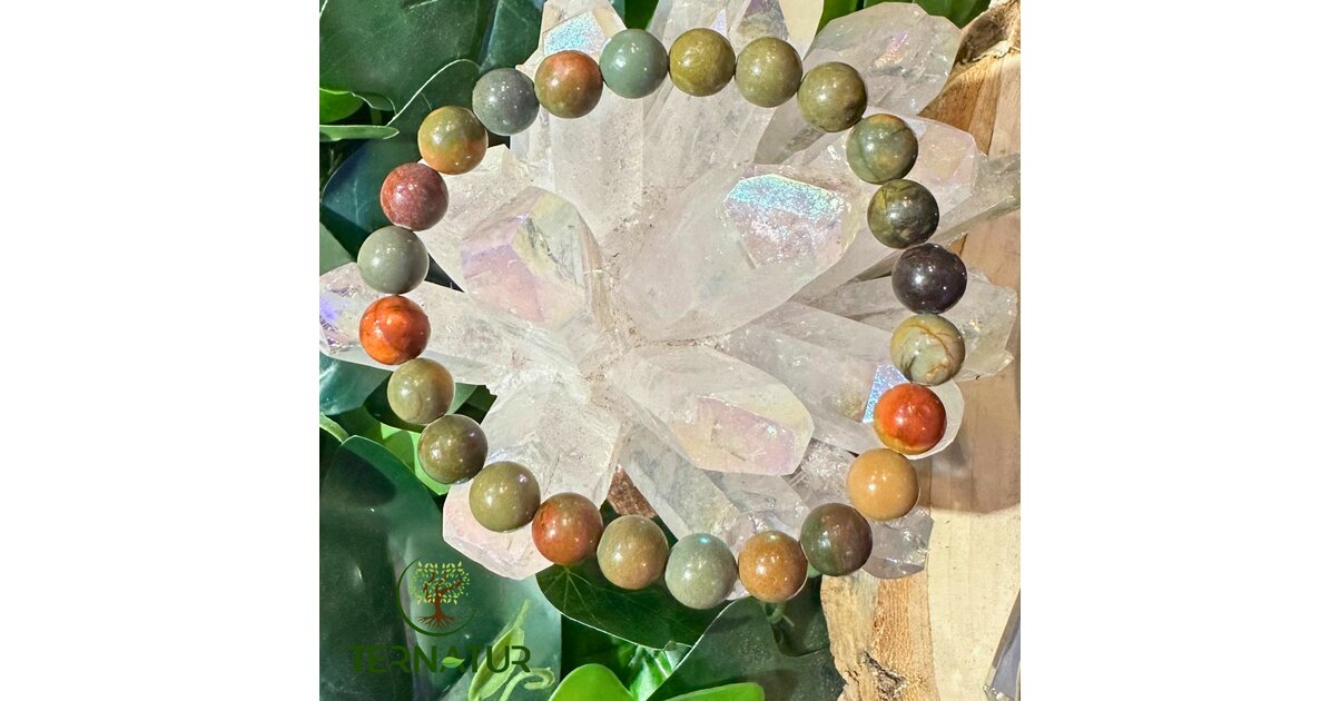 Bracelet Perles Jaspe Impérial Multicolore Sur Mesure Homme Ou Femme - Fait Main - Sans Fermoir