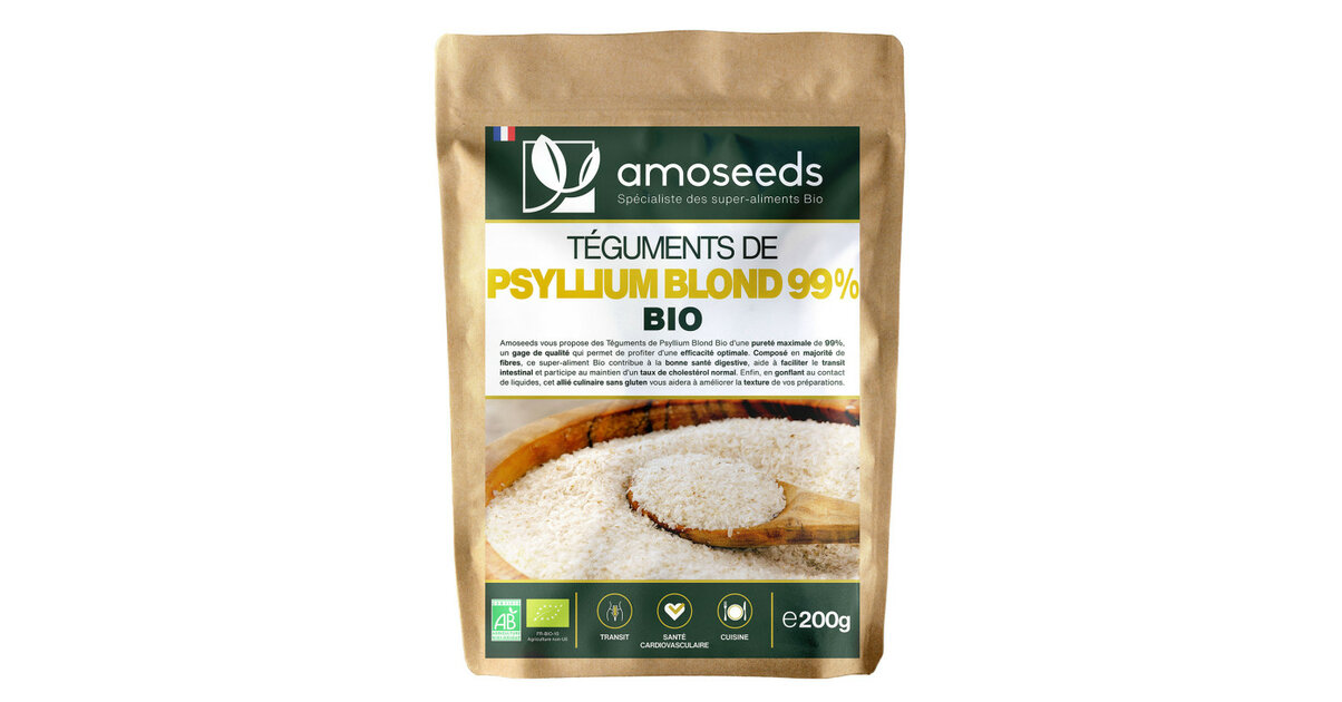 Psyllium Blond Bio En Poudre - Complément Alimentaire - Neuf Fabriqué En France