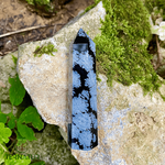Pointe obsidienne flocon de neige - lithothérapie - cristaux - pierres