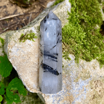 Pointe quartz tourmaline - quartz - lithothérapie - cristaux - pierres