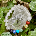 7 chakras - cristal de roche - quartz - Bracelet - lithothérapie - cristaux - pierres