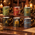 Mugs magiques dans une bibliothèque enchantée
